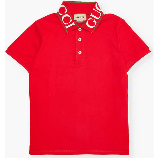Gucci Boys Flare/mc/mx Kids Branded-collar Stretch-cotton Polo Shirt 4-12 Years 10