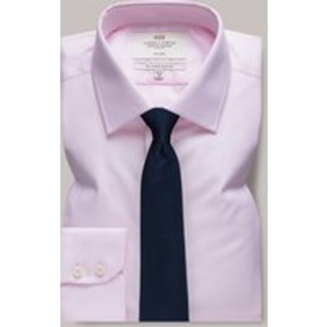Hawes & Curtis Slim Fit Pink & White Textured Weave Non-Iron Shirt Size: 16" collar, 37" sleeve - Pink/White