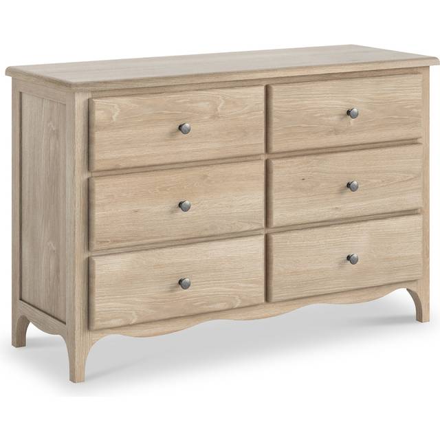 Celine Washed Oak Wide Chest of Drawers | 6 Drawer Storage | Roseland