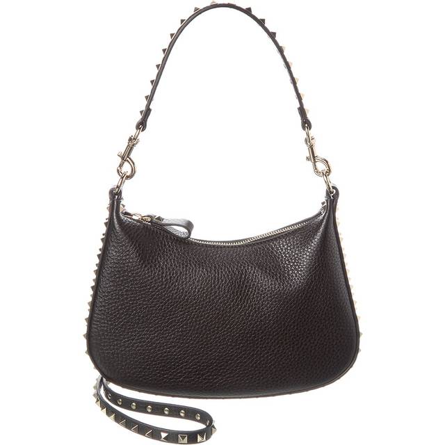Valentino Rockstud Small Grainy Leather Hobo Bag