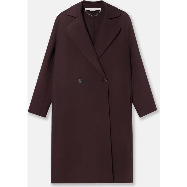 Stella McCartney - Double Breasted Longline Coat, Woman, Chocolate brown, Size: 42