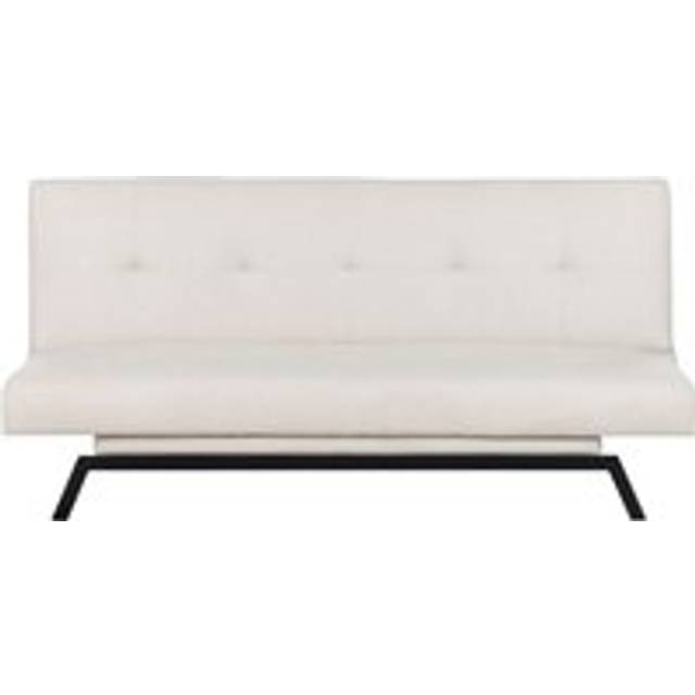 Modern Upholstered Sofa Bed Off-white Fabric Patchwork 3 Seater Leeds