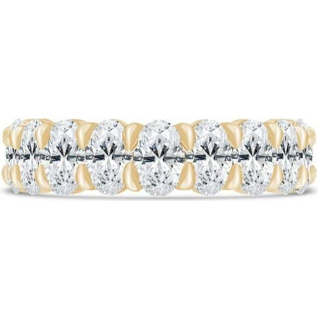 Majesty Diamonds MD240316 3.66 CTW Oval Lab Created Diamond Full Eternity Anniversary Wedding Band Ring in 14K Yellow Gold - Size 6.25