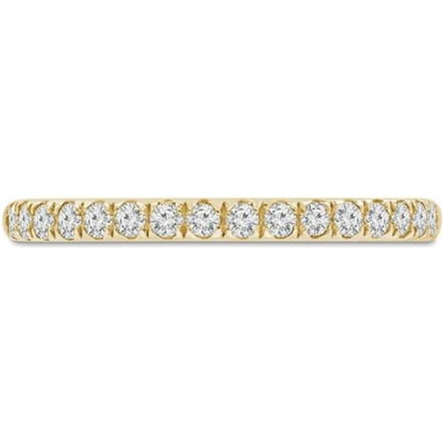 Majesty Diamonds MD230309-7.5 0.33 CTW Round Diamond 0.75 Way Semi-Eternity Anniversary Wedding Band Ring in 14K Yellow Gold - Size 7.5