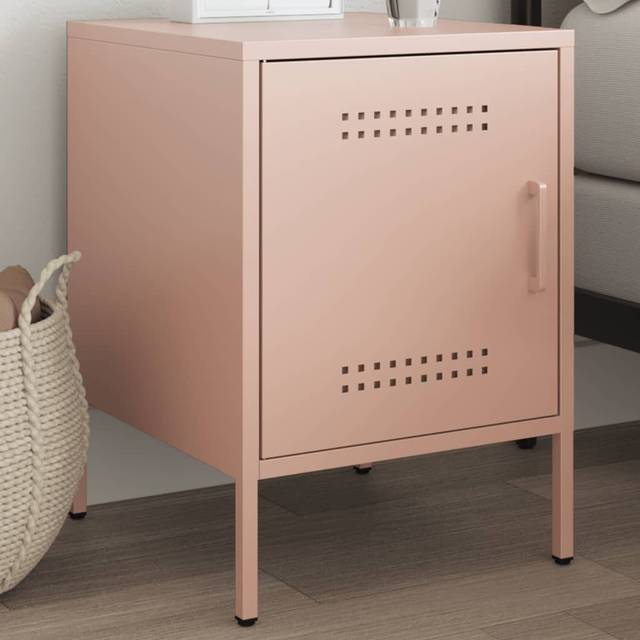 vidaXL Bedside Cabinet Pink 36x39x50.5 cm Steel