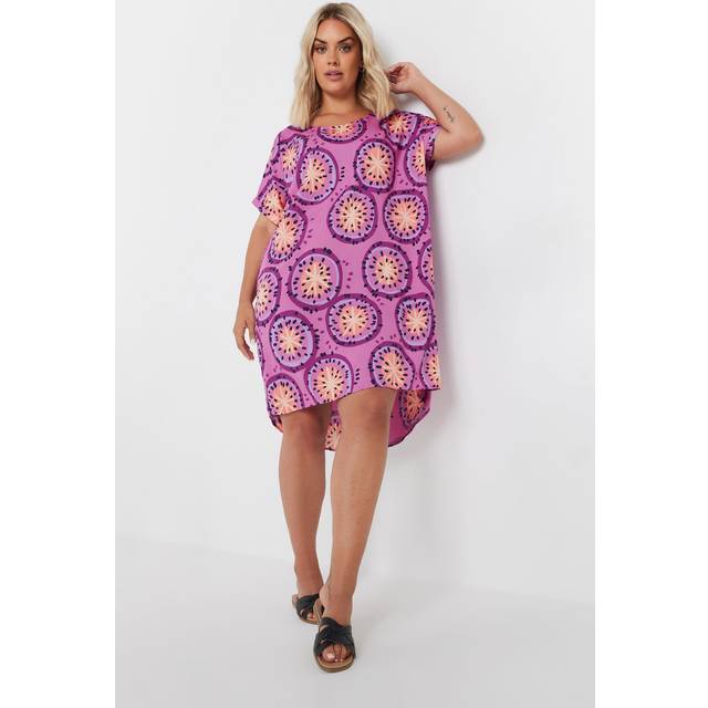 Yours Curve Purple Abstract Print Tunic Dress, Women's Curve & Plus Size, Yours - 30-32