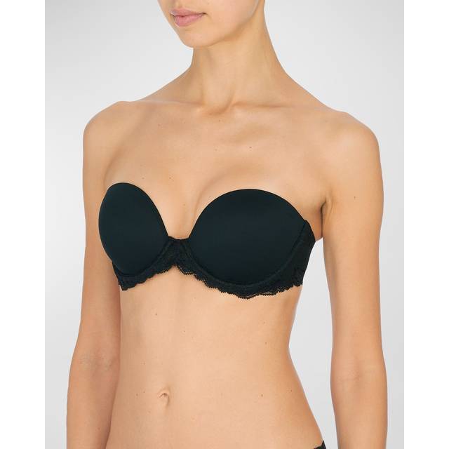 Feathers Strapless Plunge Bra - BLACK - 32F EU (32DDD US)