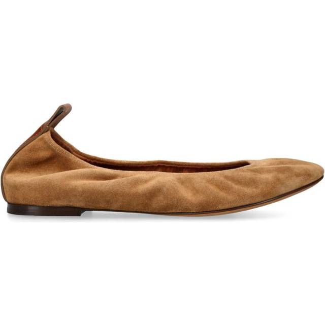 Lanvin Womens Brown Elasticated-trim Round Toe-suede Pumps Eur 39 / 6 Uk Women - BROWN