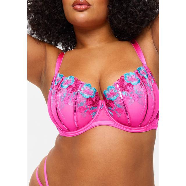 Ann Summers Shimmering DD+ Balcony Bra - Bright Pink - 42E