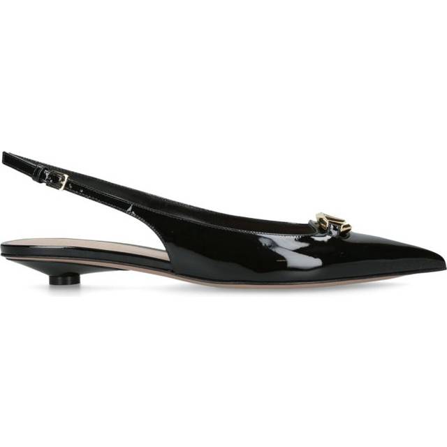 VLogo Moon 20 Slingback Flats - BLACK - <p>Valentino Garavani delivers iconic pieces to turn heads with every step. From towering platforms with patent polish to the ever-cool Rockstud embellished designs, you can be sure that each style delivers on craftsmanship and visuals.</p>