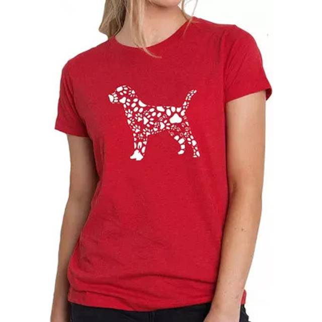 XOXO Dog Paw - Women's Premium Blend Word Art T-Shirt - Red - Medium (Medium)