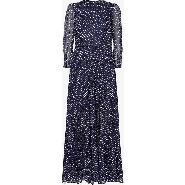 Rixo Womens Vy Polka Dot Kristen Polka-dot Woven Maxi Dress 12 - NAVY POLKA DOT