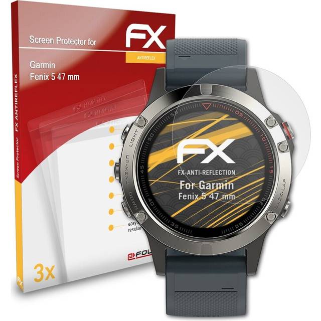 Atfolix 3x screen protection film for garmin fenix 5 47 mm matt&shockproof
