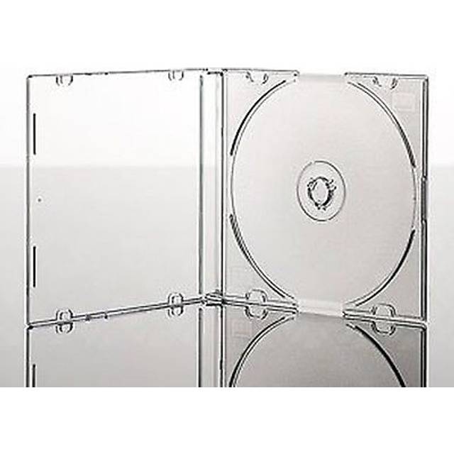 25 x cd / dvd slimline jewel 5.2mm cases for 1 disc with clear tray