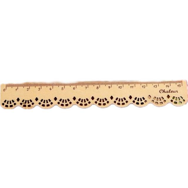2PCS Korea Kawaii Stationery Lace Wood Ruler Sewing Rulers Vintage School Stationary Essential Present Gift Reward