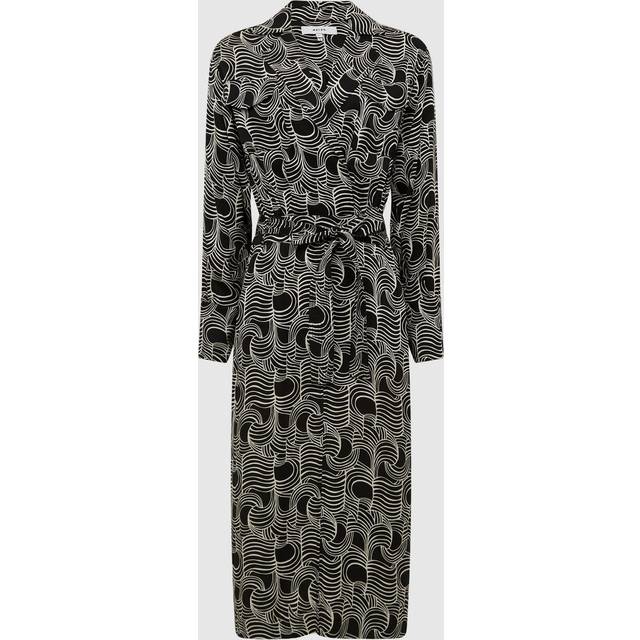 Reiss Georgina Mono Swirl Print Dress