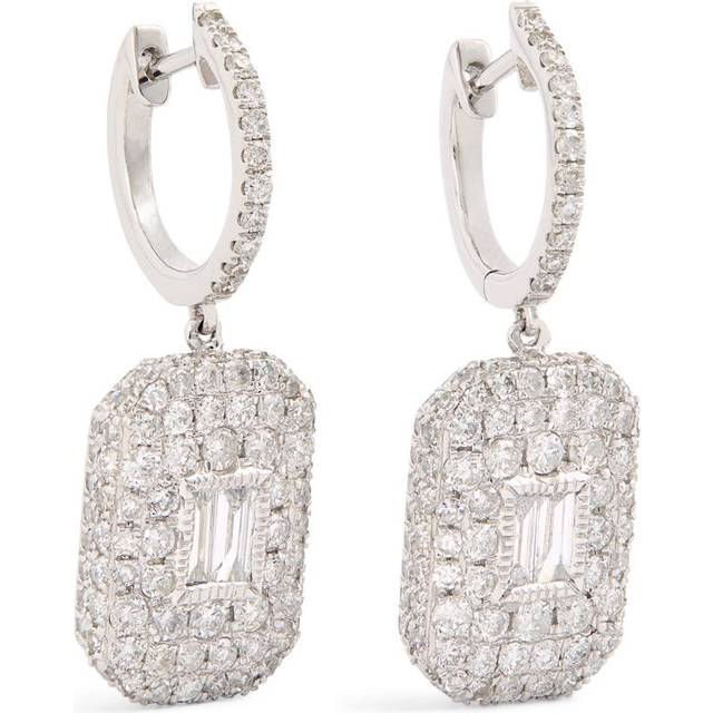 Shay White Gold and Diamond New Modern Drop Earrings - One size