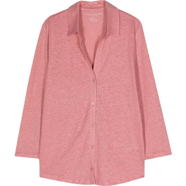 Majestic Filatures, Blusar & Skjortor , Dam, S, Linne, Rosa Pink Linneblandad Skjorta - pink (S)