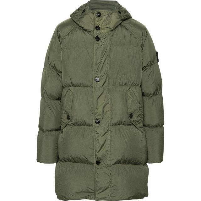 Stone Island Mens Musk Crinkle Reps Brand-badge Shell-down Jacket M - MUSK