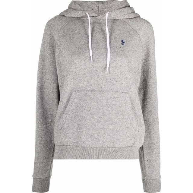 Polo Ralph Lauren - embroidered-pony hoodie - women - Polyester/Cotton - S - Grey