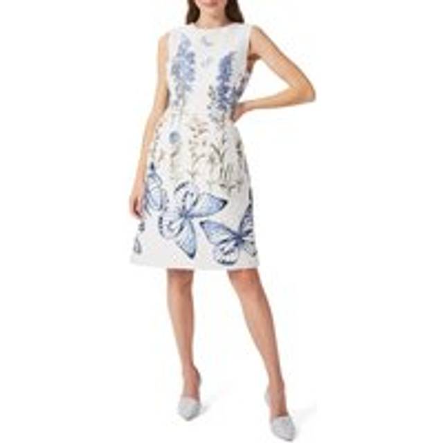 White Jennifer Shift Cotton Blend Dress - Multi (10)