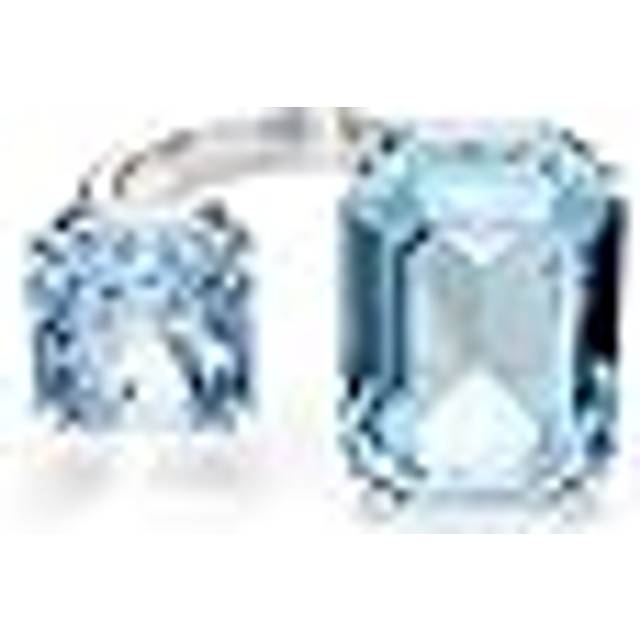 Millenia open ring, Octagon cut, Blue, Rhodium plated - 55