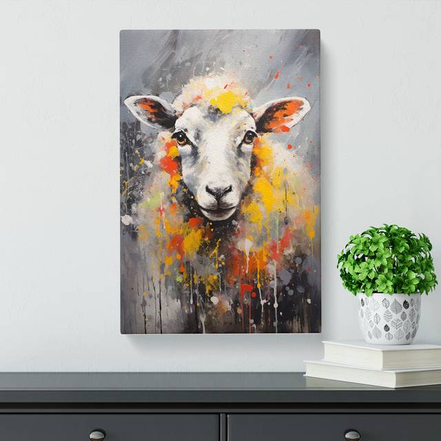 Sheep Gestural No.3 - Art Prints (50cm H x 35cm W x 3cm D)
