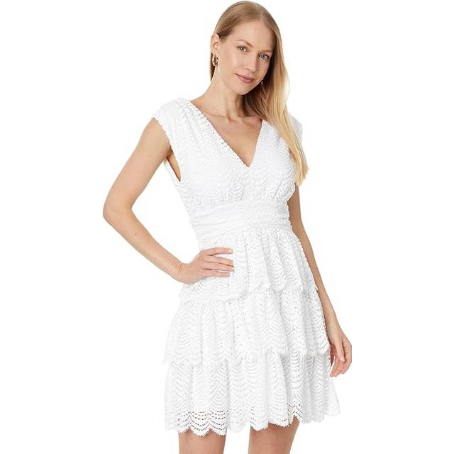 Lilly Pulitzer Faye V-Neck Lace Ruffle Mini Dress