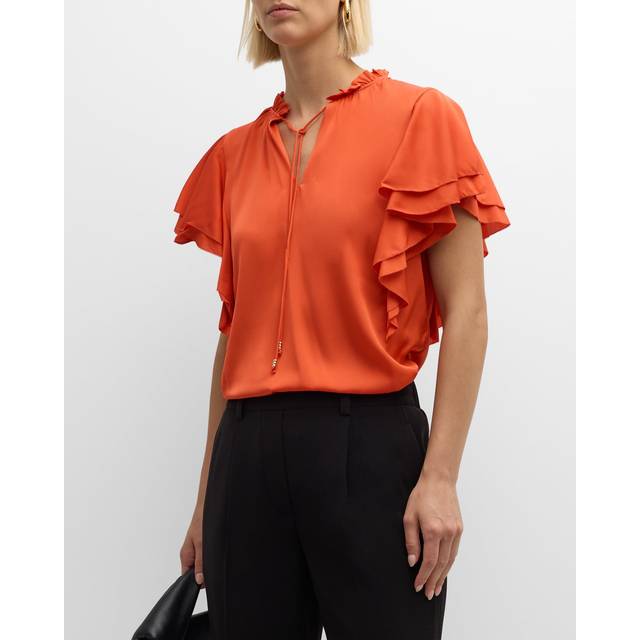 Elie Tahari Tie Silk-Blend Shirt