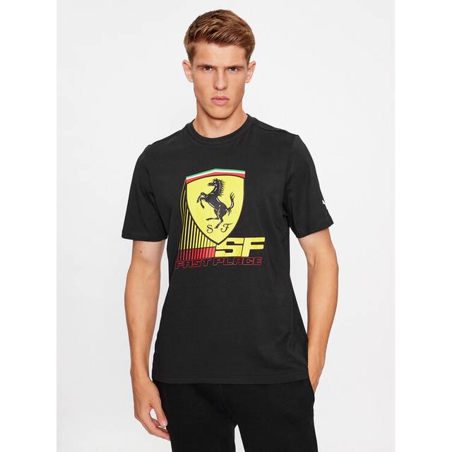 Puma, Topp, Herr, XL, Ferrari T-shirt Röd Klassisk Stil - black (XL)