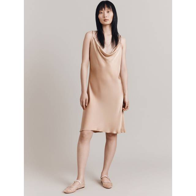 Ghost Hazel Cowl Neck Satin Slip Mini Dress