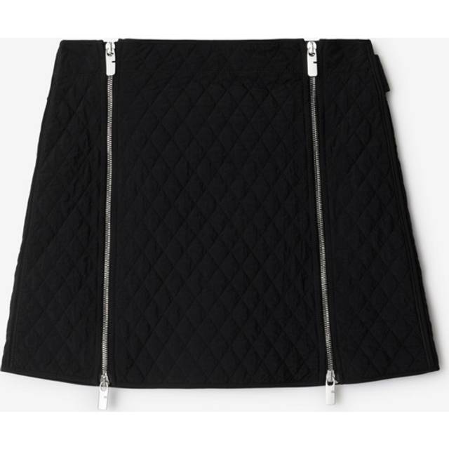 Burberry B-Cut Quilted Mini Skirt, Brand Size 6 (US Size 4) - Black (Size 4)