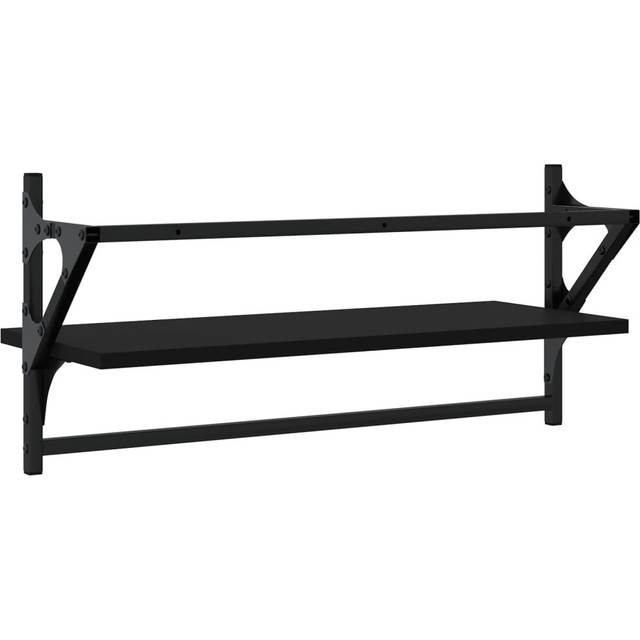 Adepeju 2 Piece Bracket Shelf - Black (300cm H X 65cm W X 25cm D)
