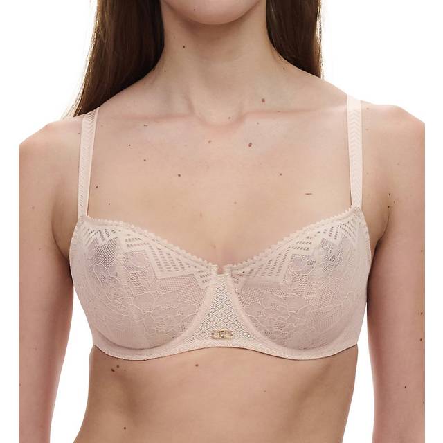 Chantelle Origins Lace Unlined Demi Bra - Beige - B 80