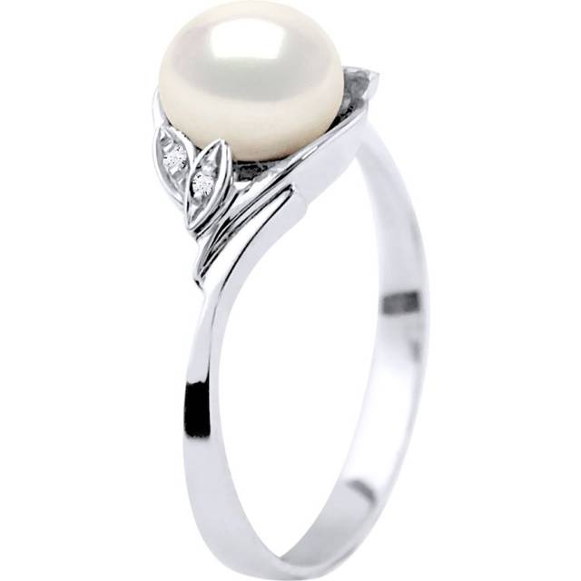 Diadema Womens - Ring - White Gold - Real Freshwater Pearls - - Size I