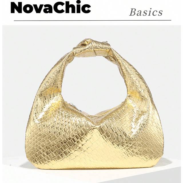 SHEIN 1pc Vintage, Simple Style, Fashionable Gold Wrist Knotted Weave Pattern Ladies&#39; Zipper Closure Handbag Suitable For Daily Life, Work And Travel, Tread