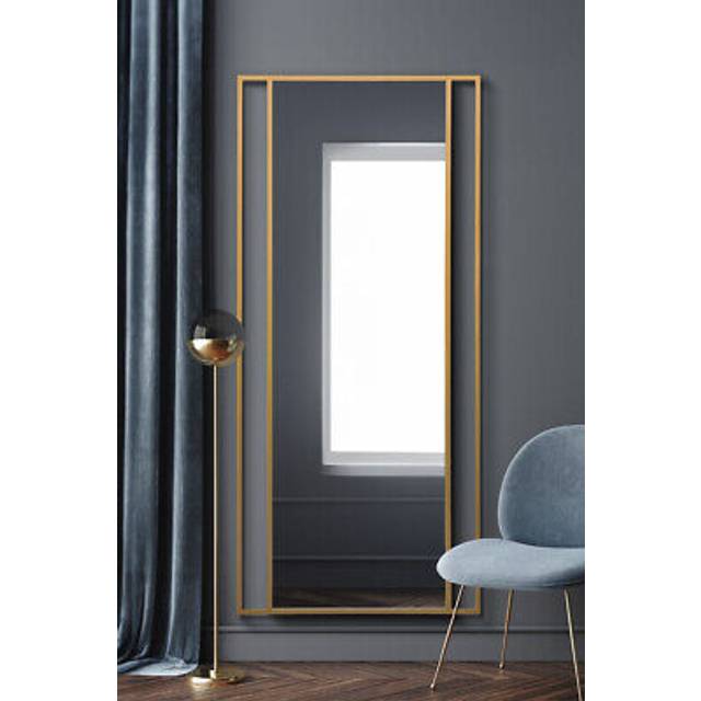 Gold Modern Wall and Leaner Mirror 79" X 35" (200 x 90CM) - 1 Pack