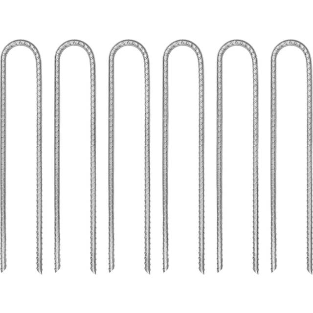 vidaXL Tältpinnar 6 st U-formade 30 cm Ø7 mm galvaniserat stål