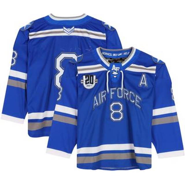 Air Force Falcons Team-Issued #8 Blue Jersey with 20th Anniversary Patch from the Hockey Program