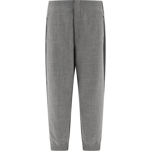 Thom Browne-Wool Joggers Trousers Grey-Uomo - 2