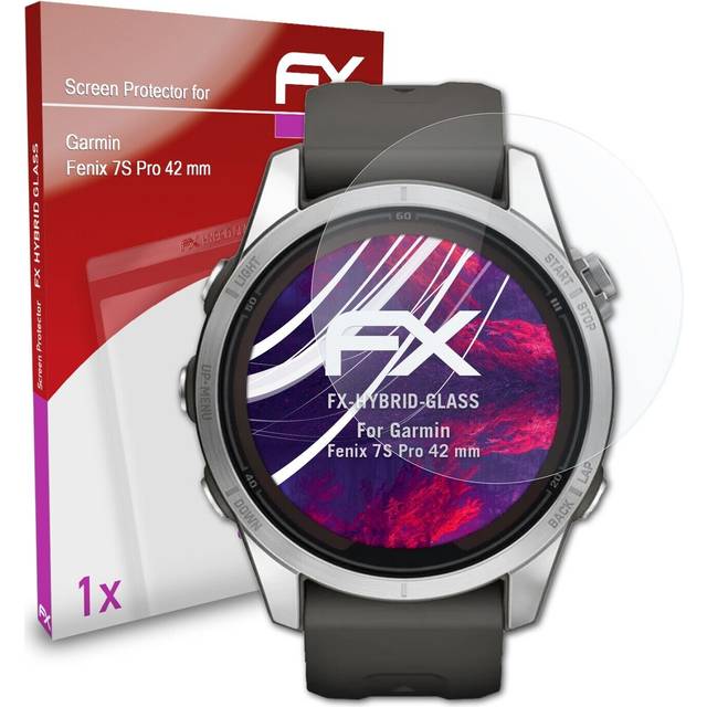 Atfolix glass protector for garmin fenix 7s pro 42 mm 9h hybrid-glass