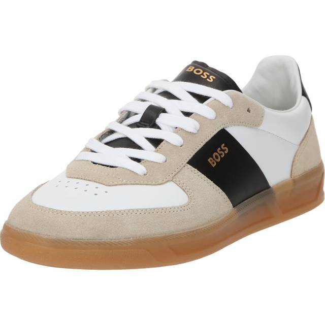 Boss Brandon Tennis Mens Open Beige Trainers Leather - Size UK 8