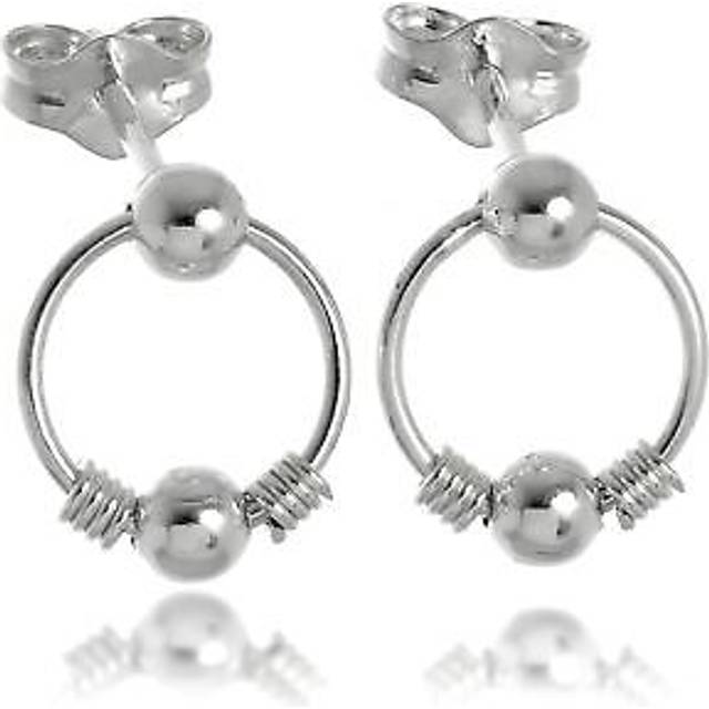 Sterling silver ball stud & hoop earrings studs coil wire