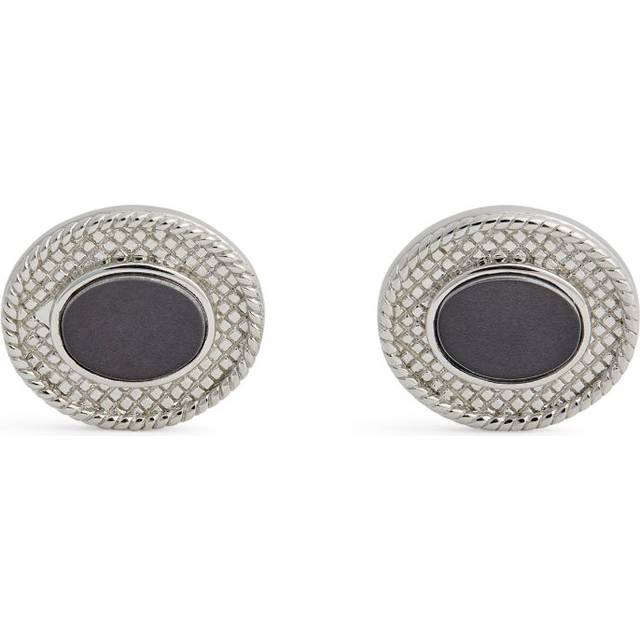 Tateossian Sterling Silver and Hematite Cufflinks - One size