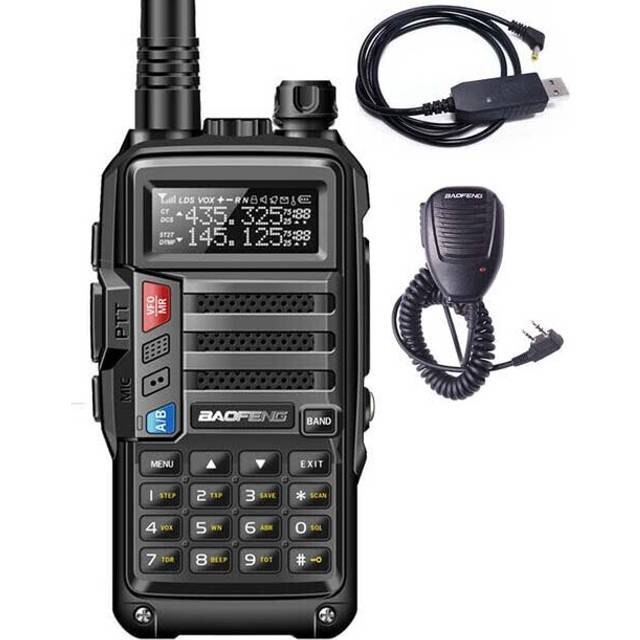 (Black, EU Plug) 8W 7800mAh Powerful Walkie Talkie CB Radio Transceiver 220-260Mhz Portable Radio 10km Long Range for City Hunting Forest