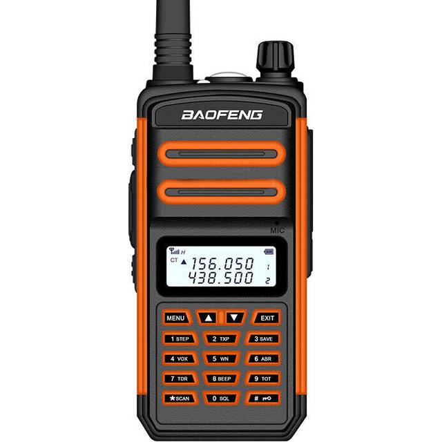 (Orange, US Plug) 5W 1800mAh UV Dual Three Band Two-way Handheld Radio Walkie Talkie 128 Channels Sea Land LED Flashlight Outdoor Intercom Civilian In