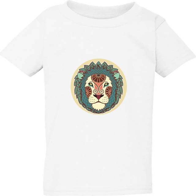 (Small / 2T / 1-2 YO) Lion Head Leo King Jungle Zodiac Horoscope White Boys Girls T Shirt Tee Top Kids