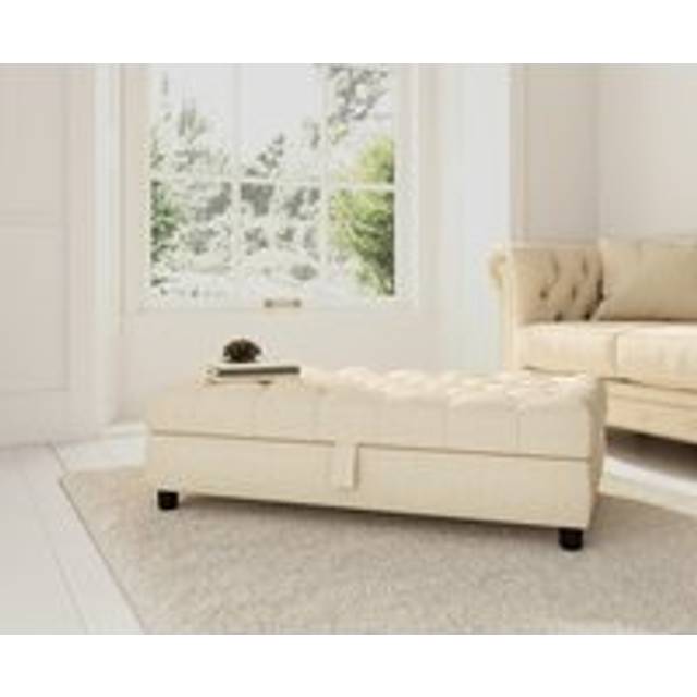 Mayfair Ivory Fabric Storage Footstool
