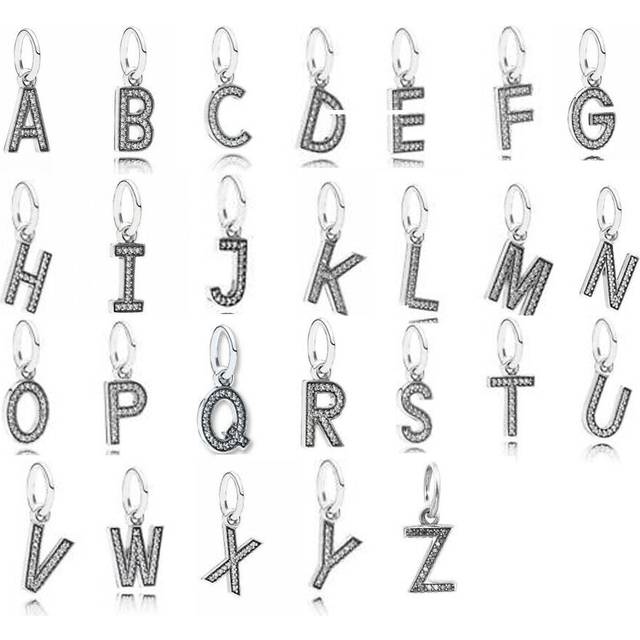 Letter 'n' initial pendant charm, silver jewellery, alphabet charms for bracelet