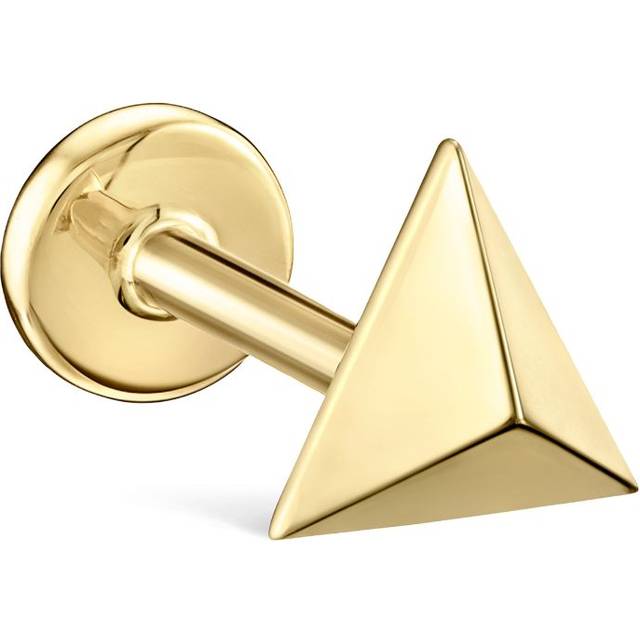 Maria Tash Yellow Gold Faceted Triangle Threaded Stud Earring - 7mm